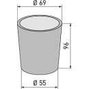 Zahnglas weiss frosted Ø 55 / 69 MM 96 MM