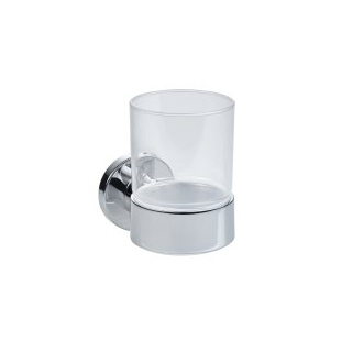 TENERO Glashalter einfach verchromt, mit Acrylbecher 10.5 X 7 X 9.5 CM