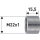 Gewinderohr Messing vernickelt M22X1 X 15.5 MM