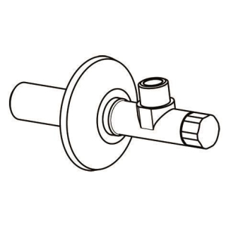 Eck-Regulierventil Messing chrom, o. Klemmverschr 3/8 75 MM