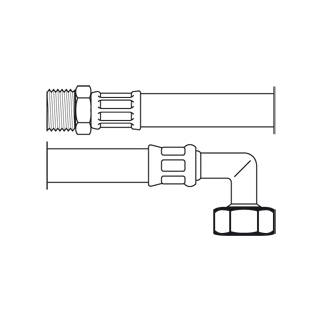 NEOFLEX® Panzerschlauch DN10 AG X IG gebogen 1/2 X 1/2 80 CM