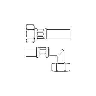 NEOFLEX® Panzerschlauch DN20 IG X IG gebogen 3/4 X 3/4 30 CM