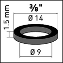 Gummidichtung Polybeutel à 5 Stk. 3/8 14 X 9 X 1,5 MM