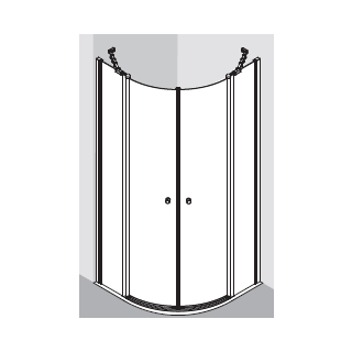 Viertelkreisdusche 2-flg. SMARAGD IBIZA SMI2 O10 09020 WEM 885-910 mm
