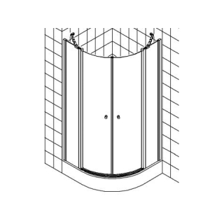 Viertelkreisdusche 2-flg. SMARAGD IBIZA SMI2 O10 10018 WEM 985-1010 mm