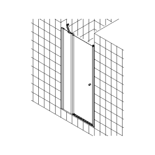 Tür 1-flg. SMARAGD IBIZA SMI2 STL 12018 WEM Nische/SW kurz fix 1165-1200 mm
