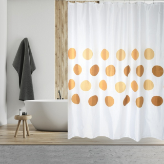 DUSCHVORHANG AUS POLYESTER KREISE 180X200 SCHOKOLADE