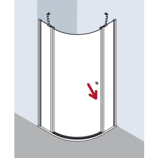 Viertelkreisdusche SMARAGD IBIZA SMI2 S1L V7220 Höhe 2000 mm, WEM 1185-1210/885-910 mm