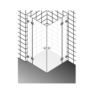 Eckeinstieghälfte Dusch-Design DIAMANT FLORA DD31.EFAL103-200 Breite 631 mm bis max. 1030 mm