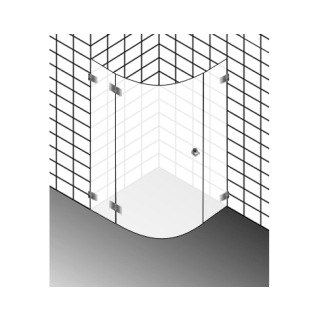 Viertelkreisdusche 1-f. Dusch-Design DIAMANT FLORA DD31.V50L103-V20 Breite 631 mm bis max. 1030 mm