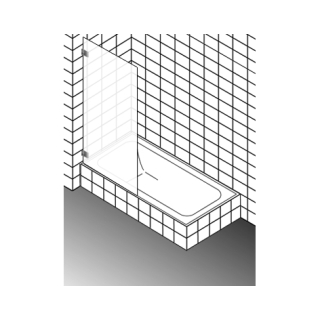 Wannenfaltwand 1-flg. BW1 Dusch-Design DIAMANT ALVA DT21.BW1D063-160 Breite 231 mm bis max. 630 mm