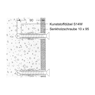 BM10.2 Befestigung Hewi   für Beton- und Vollziegelwände