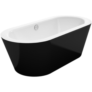 2740-350 Oval-Badewanne Stahl-Email STARLET OVAL SILHOUETTE 1850x850x420 mm, weiss/schwarz