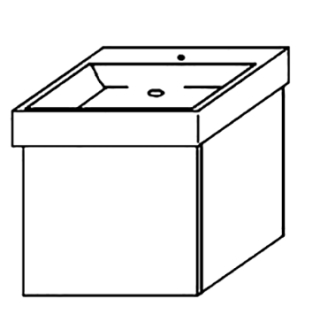 Waschtischunterschrank DIAMANT ALVA ZER501A B 470 mm, H 460 mm, T 485 mm,