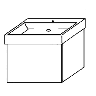 Waschtischunterschrank DIAMANT ALVA ZER601A B 570 mm, H 460 mm, T 485 mm,