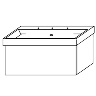 Waschtischunterschrank DIAMANT ALVA ZER1001A B 970 mm, H 460 mm, T 485 mm,