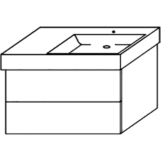 Waschtischunterschrank DIAMANT ALVA ZERDO752LBR B 700 mm, H 460 mm, T 485 mm,