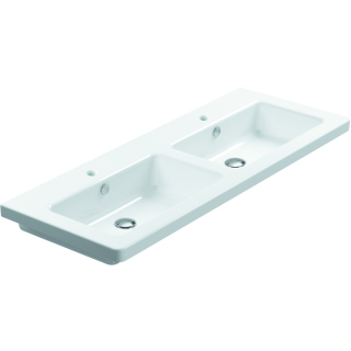 Doppelwaschtisch Optima X 125OPX weiss CATAglaze, 1250 x 480 mm