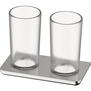 Doppelglashalter SMARAGD LIV BA58116 chrom, Glas matt, Ausladung 90 mm