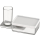 Glashalter mit Feuchttuch-/Utensilienbox SMARAGD LIV BA58204 chrom, Glas matt, Ausladung 132 mm