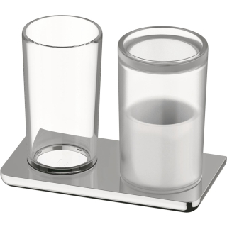 Glashalter mit Hygiene-/Utensilienbox SMARAGD LIV BA58205 chrom, Glas klar, Ausladung 90 mm