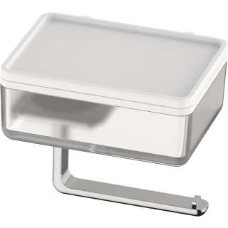 Feuchttuch-/Utensilienbox mit SMARAGD LIV BA58502 Rollenhalter, weisss, Glas matt