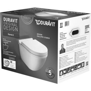 Wand-WC-Set Tiefspüler Duravit STARCK 3 452709-00/A1 weiss, spülrandlos