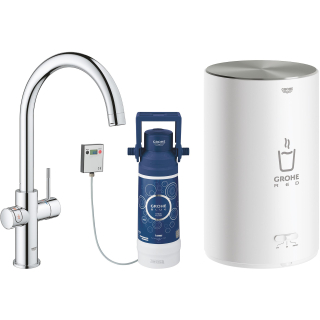 Spültischmischer m. Single-Boiler Grohe RED DUO  chrom, mit Boiler M-Size