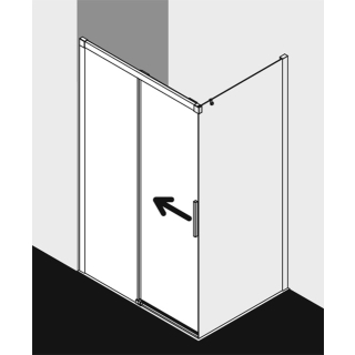 Schiebetür 2-tlg. bodenfrei, m. Festfeld SMARAGD NICA D2L GAK 990-1015 mm