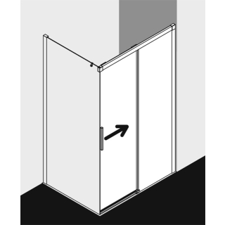 Schiebetür 2-tlg. bodenfrei, m. Festfeld SMARAGD NICA D2R GAK 990-1015 mm