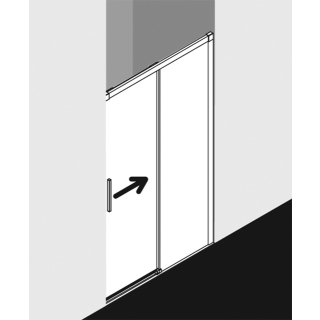 Schiebetür 2-tlg. bodenfrei, m. Festfeld SMARAGD NICA L2L WEM 1085-1110 mm