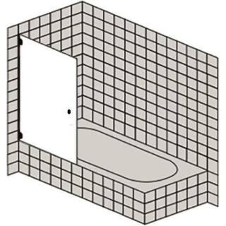 Wannenfaltwand 1-flg. DIAMANT ALVA 1000x1500 mm