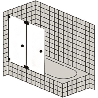 Wannenfaltwand 2-flg. DIAMANT ALVA 1200x1500 mm