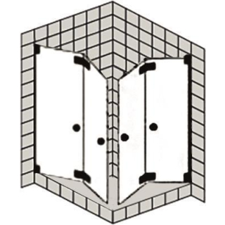 Eckeinstieg m. Falttüren DIAMANT ALVA je 2-tlg., 1200x1200x2000 mm