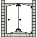 Nischen-Falttür 2-tlg. DIAMANT ALVA 1000x2000 mm