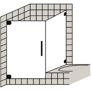 Tür 1-flg. m. SW verkürzt DIAMANT ALVA 900x900x2000 mm