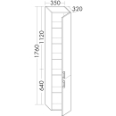 Hochschrank Optima L B 350 mm, H 1760 mm, T 320 mm