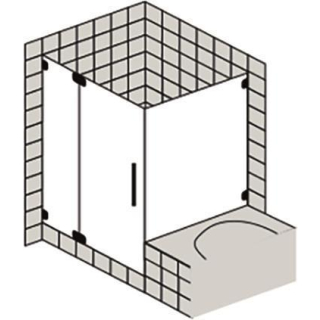 Tür 1-flg. m. Festfeld DIAMANT ALVA mit SW nebenn BW, 900x900x2000 mm