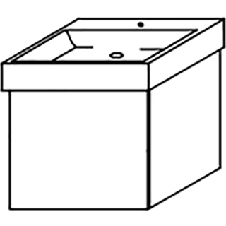 Waschtischunterschrank DIAMANT ALVA B 460 mm, H 460 mm, T 484 mm,
