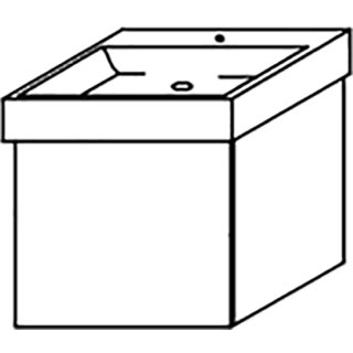 Waschtischunterschrank DIAMANT ALVA B 460 mm, H 460 mm, T 484 mm,