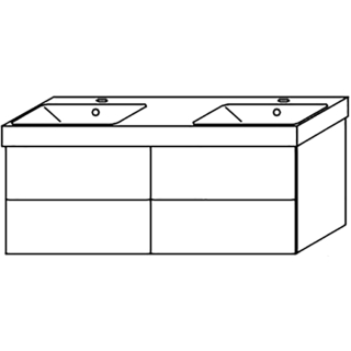 Waschtischunterschrank DIAMANT ALVA B 1210 mm, H 460 mm, T 484 mm,