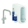 Starter Kit m. Spültischmischer F.Grohe BLUE HOME Supersteel, druckfest, U-Auslauf