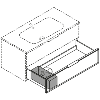 Einlegebox Optima L 1.2 ACSIC35L001 B 150mm x T 370mm x H 60 mm, grau matt