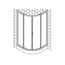 Viertelkreisdusche 2-tlg. SMARAGD NOVA SMN2 R53 08018...