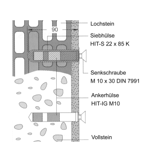 BM11.3 Befestigungssatz Hewi   LIFESYSTEM, für Leichtbeton, Gasbeton,