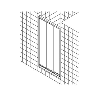 Schiebetür 3-tlg. SMARAGD IBIZA SMI2 STD 10018 WEM Nische/SW kurz 965-993 mm