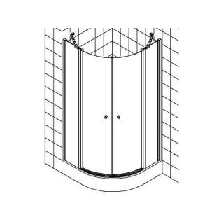 Viertelkreisdusche 2-flg. SMARAGD IBIZA SMI2 O20 10120 WEM 985-1010 mm