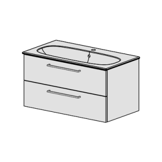 Unterbau Acanto SLIM- Confort 90 cm,B: 87, H: 46, T: 46,8 cm