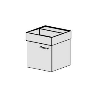 Unterbau Kartell-Slim 46 cm B:43, H:39, T:44,8 cm