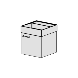 Unterbau Kartell-Slim 46 cm B:43, H:39, T:44,8 cm